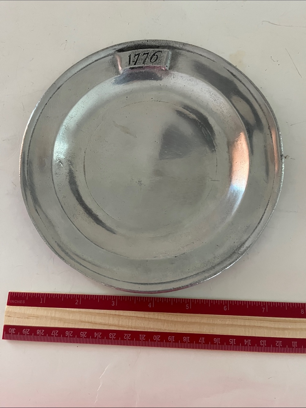 1776 Wilton pewter plate 9 inches
